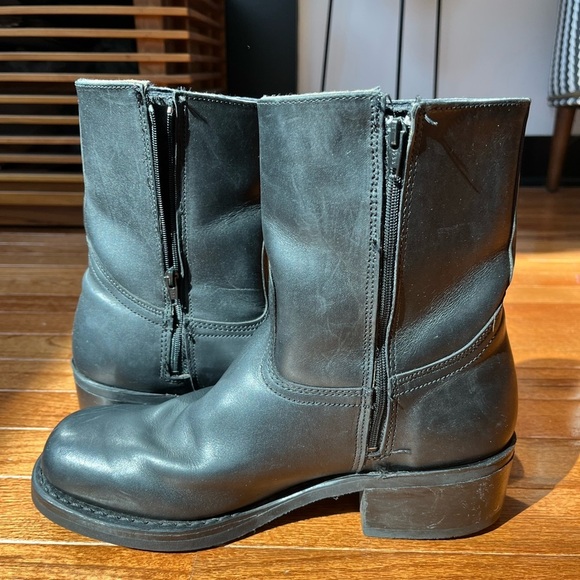 Vintage Frye Black Leather Campus Boot Ankle Boots womens size 9M - Picture 9 of 13